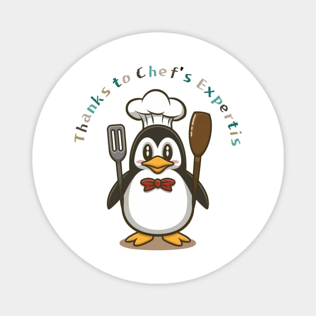 Penguin Chef Magnet by pmArtology